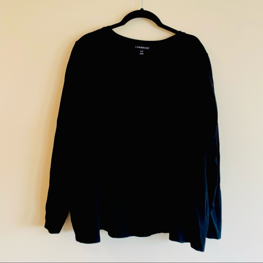 Lane Bryant Pleated Waist Top - 18/20 - Black